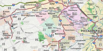 Mapa hlavnom riadku Philadelphia