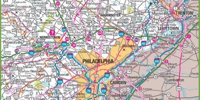 Philadelphia oblasť mapu