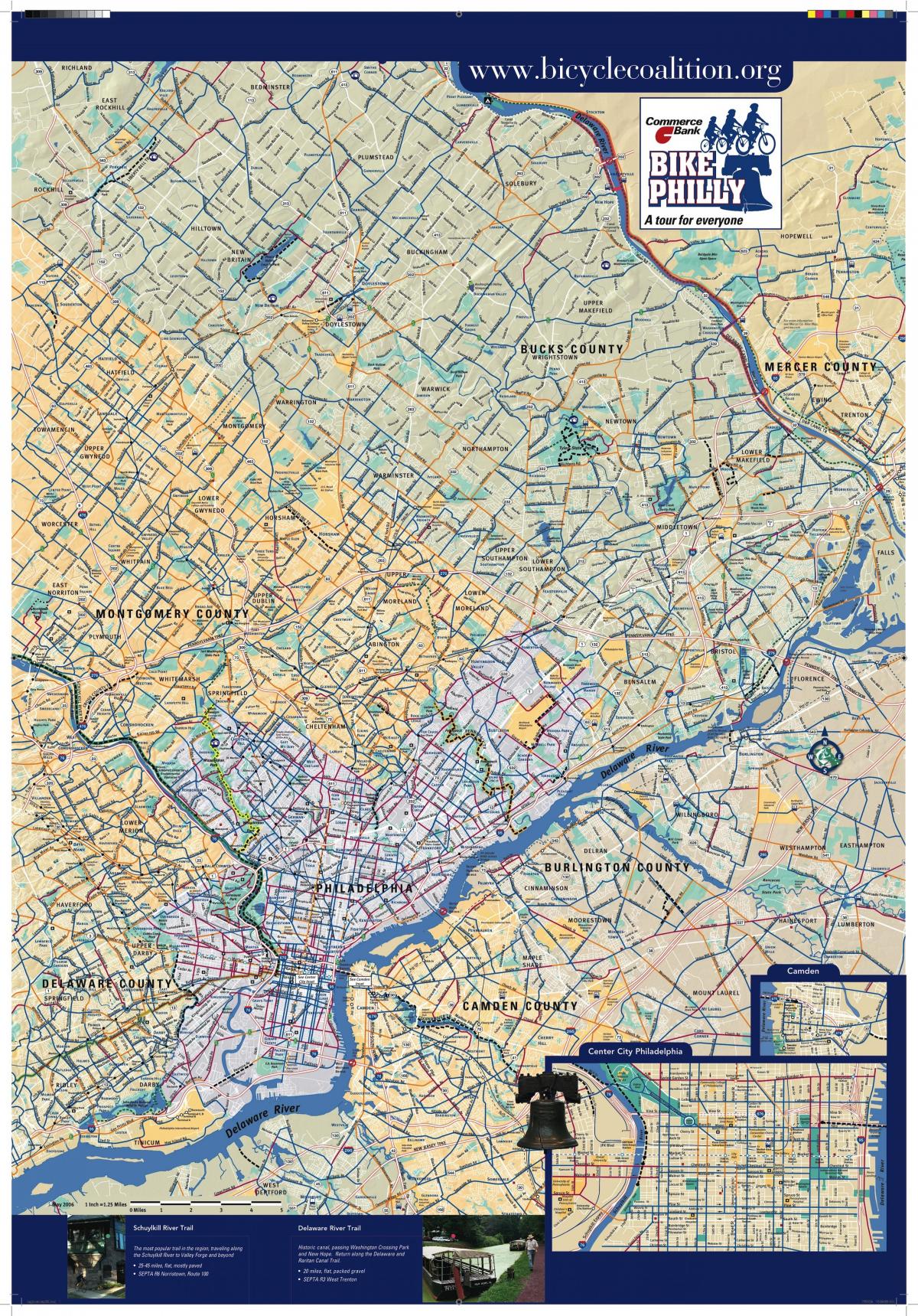 Philly bicykli mapu