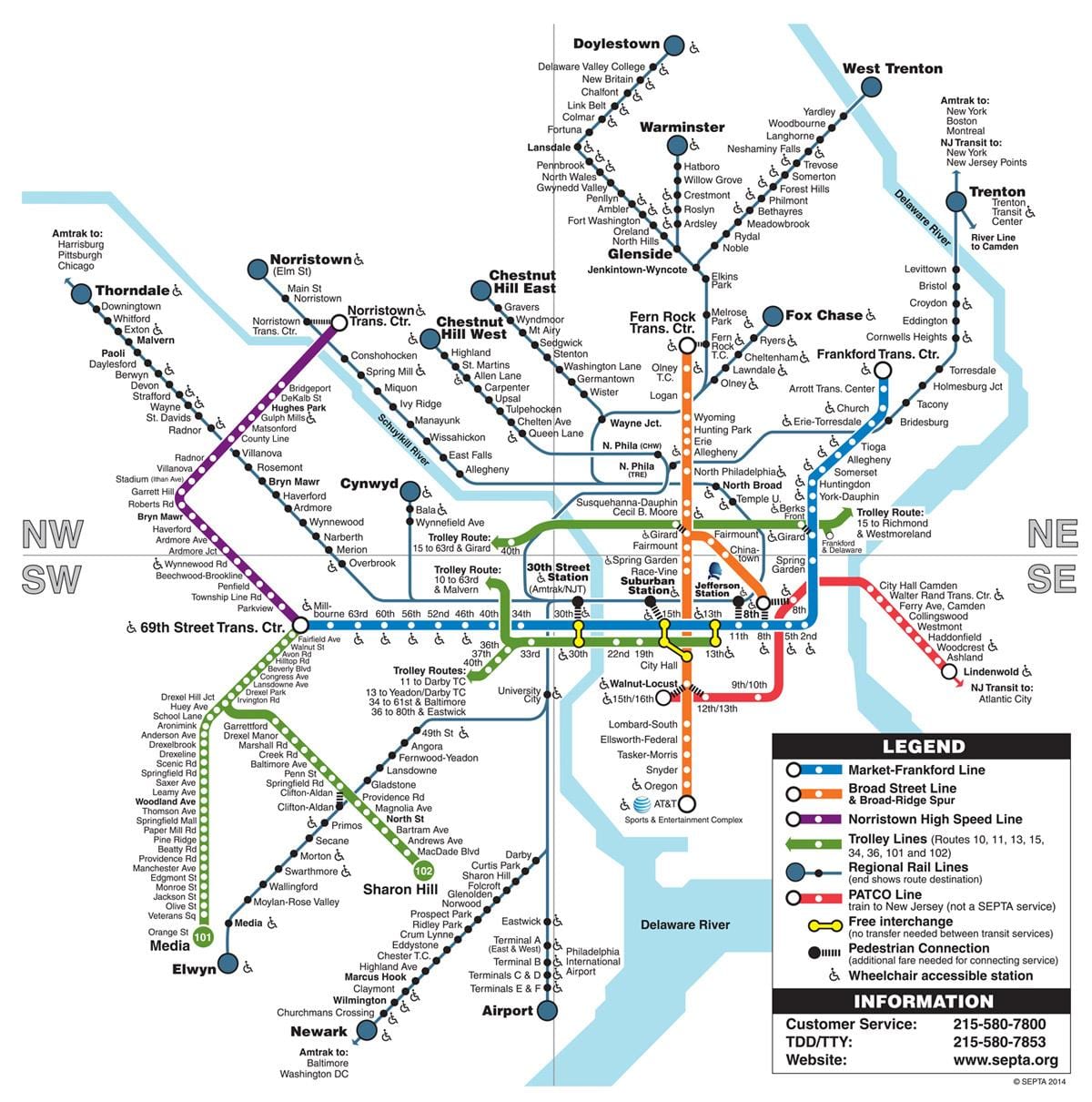 metro mapu Philadelphia