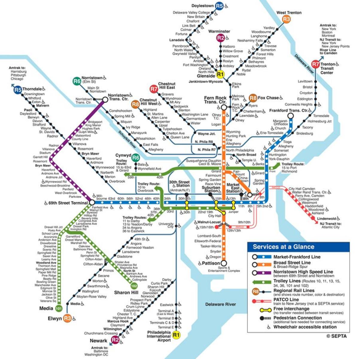 mapa z Philadelphie v podzemí