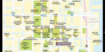 Mapa historické Philadelphia
