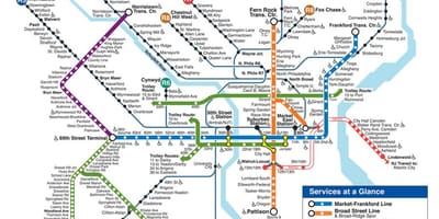 Mapa z Philadelphie v podzemí
