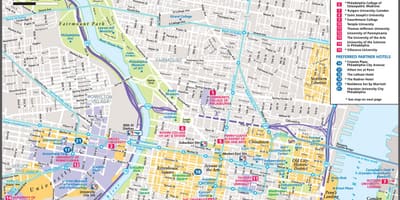Philadelphia mapa turistických